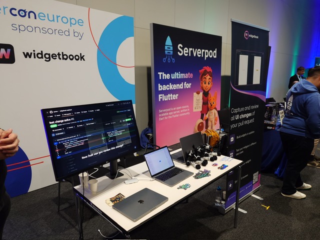 The Serverpod booth at Fluttercon Berlin.