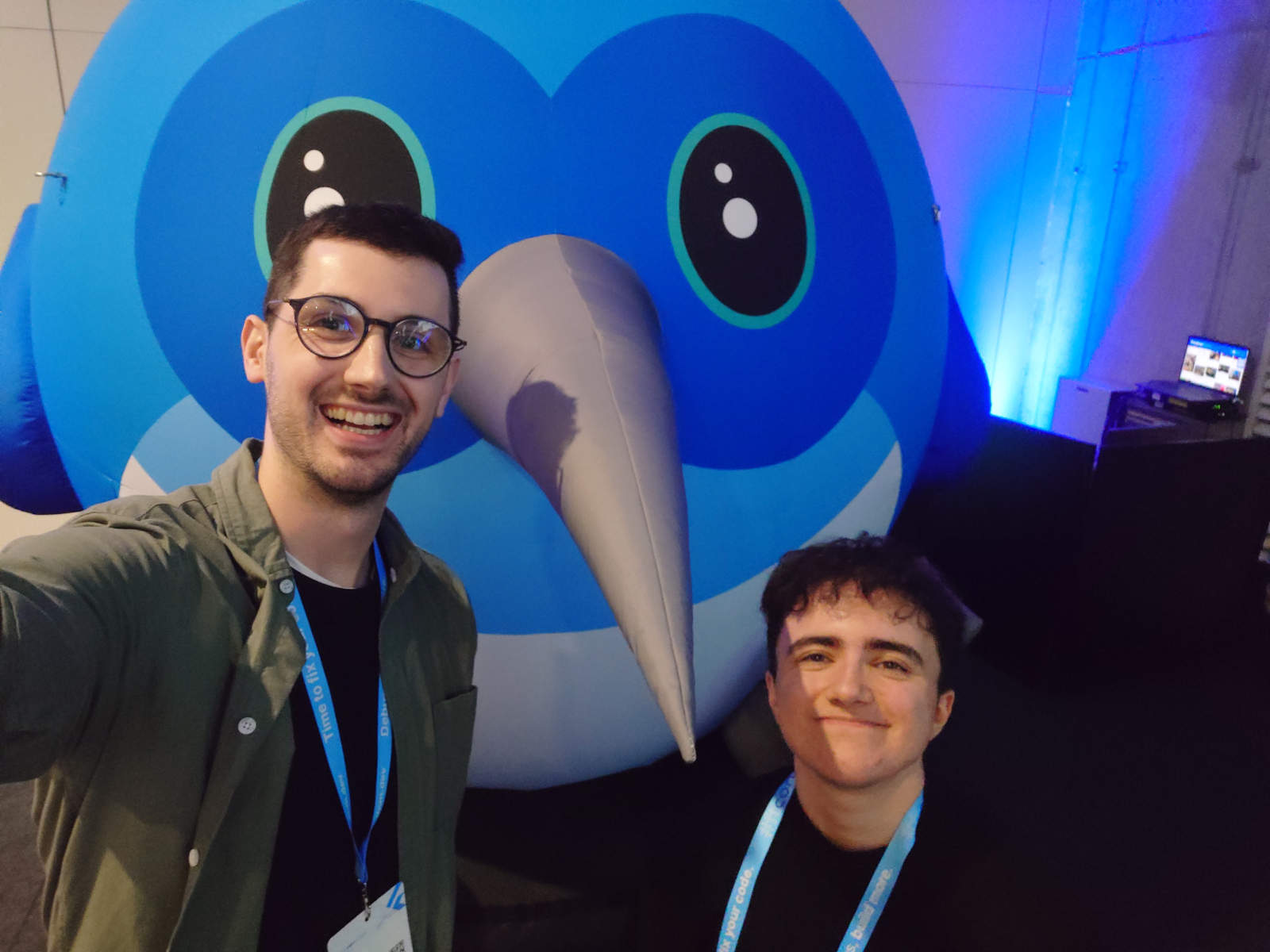 Selfie of Zebra Developers by Dash - the Flutter mascot.